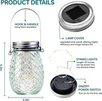 Mason Jar Lid Fairy Lights 6-Pack, Solar Garden LED