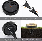 8-Pack Warm White Flat Solar Walkway Lights, Waterproof LED