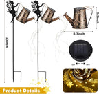 Solar Garden Lanterns 2-Pack, Porch Hanging LED Decor