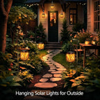 Solar Hanging Lanterns 4-Pack, Garden Hanging LED Decor
