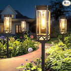 8-Pack Solar Path Lights, Outdoor Walkway LED