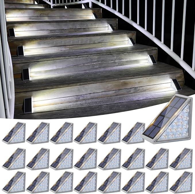 Bright Solar Fence Lights 24-Pack, LED