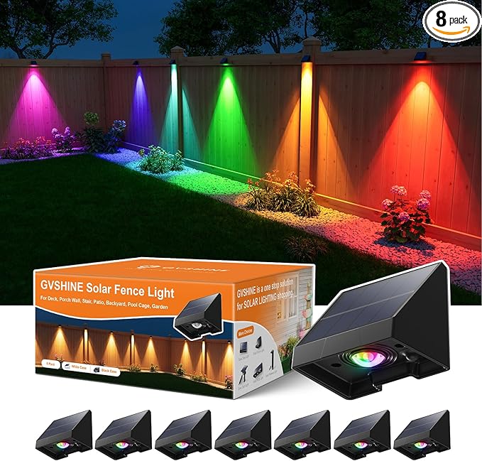 8-Pack Solar Deck Step Lights, Waterproof