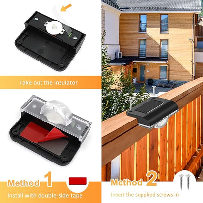 Solar Stair Lights Outdoor Waterproof, 8 Pack Solar Step Lights for Outside Warm White Deck Lighting for Step, Stair, Porch, Railing, Patio, Yard, Front Door, Sidewalk, Poolside, Balcony