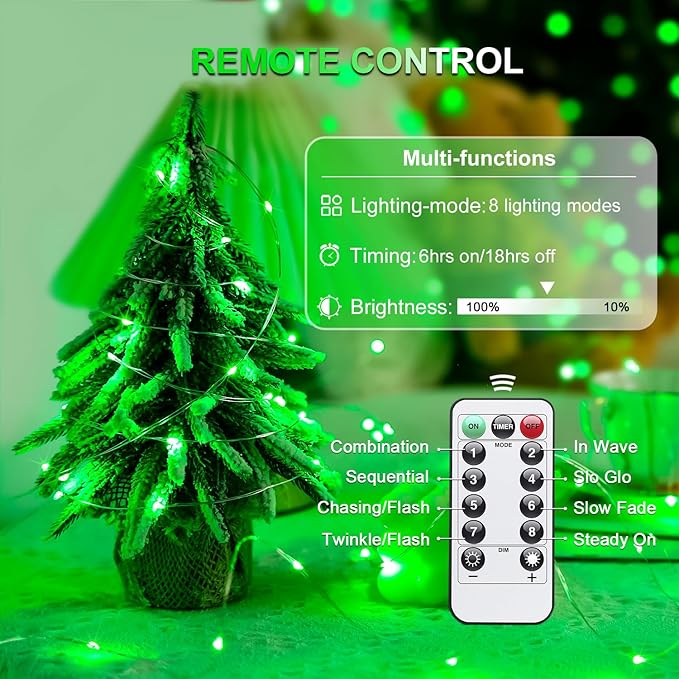 2-Pack 200 LED Christmas Twinkle Lights, 66ft Waterproof for Porch
