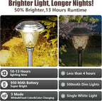 Solar Garden Path Lights 4-Pack, Waterproof