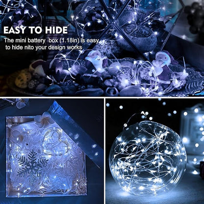 6-Pack 20 LED Christmas Twinkle Lights, 7ft Waterproof for Backyard