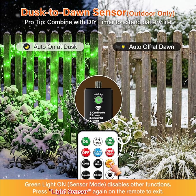 200 LED Christmas Twinkle Lights, 66ft Waterproof for Patio