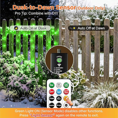 200 LED Christmas Twinkle Lights, 66ft Waterproof for Patio