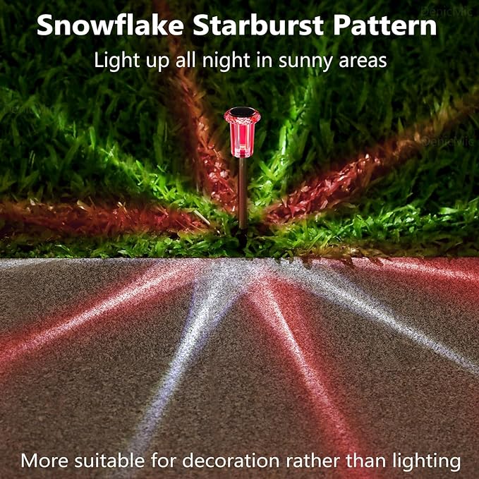10-Pack Solar Pathway Lights, Waterproof LED Walkway Lights