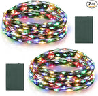 2-Pack Christmas String Lights, 4ft 50 LED Waterproof Twinkle Lights