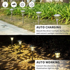 8-Pack Warm White Solar Path Lights, Outdoor Garden LED