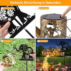 Elephant Solar Lawn Figurine Light, Waterproof