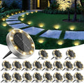 20-Pack Warm White In-Ground Solar Lights, Flat LED Garden