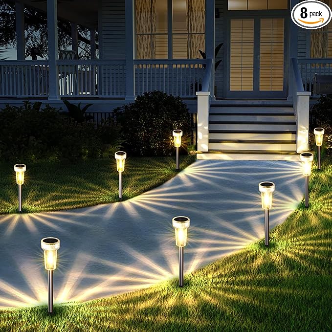 Solar Pathway Lights 8-Pack, Walkway LED
