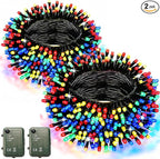 Christmas Fairy Lights 2-Pack, 6ft 200 LED Battery Twinkle Lights