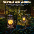 Solar Hanging Lanterns 2-Pack, Outdoor Hanging LED Decor