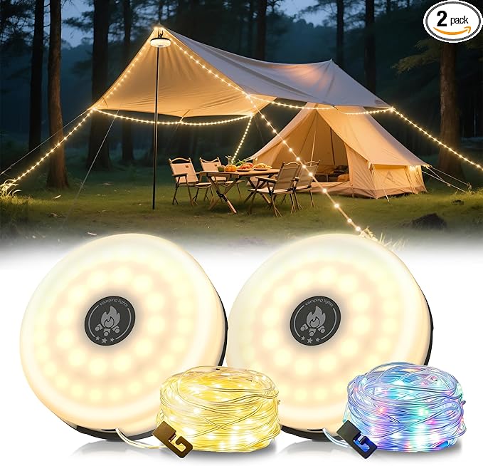 2-Pack Christmas String Lights, 8ft Waterproof Twinkle Lights