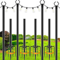 4-Pack 10ft String Light Poles, Heavy-Duty Metal Stands