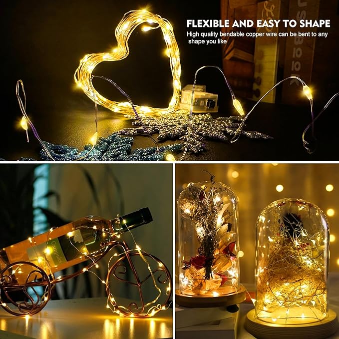 Christmas Porch String Lights 6-Pack, 7ft 20 LED Waterproof
