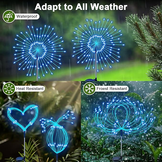 Solar Walkway Path Lights 2-Pack, Waterproof