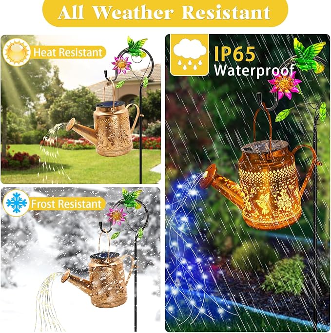 Hummingbird Solar Hanging Lanterns, Rustic Patio Decor