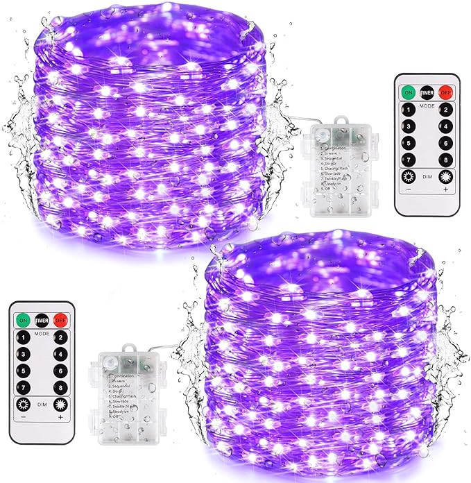 2-Pack Christmas String Lights, 132ft 400 LED Waterproof Twinkle Lights