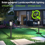 8-Pack Solar Pathway Lights, Waterproof LED Walkway Lights