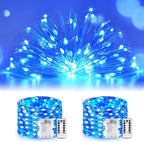 2-Pack Christmas String Lights, 66ft 200 LED Waterproof Twinkle Lights