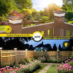 Solar Post Cap Lights 12-Pack, Waterproof LED
