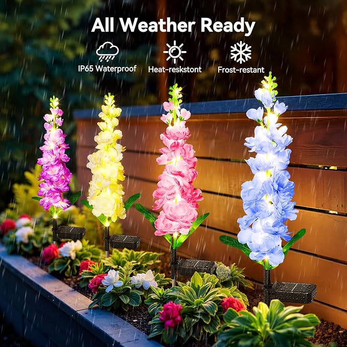 Flower Solar Lawn Figurine Light, Waterproof