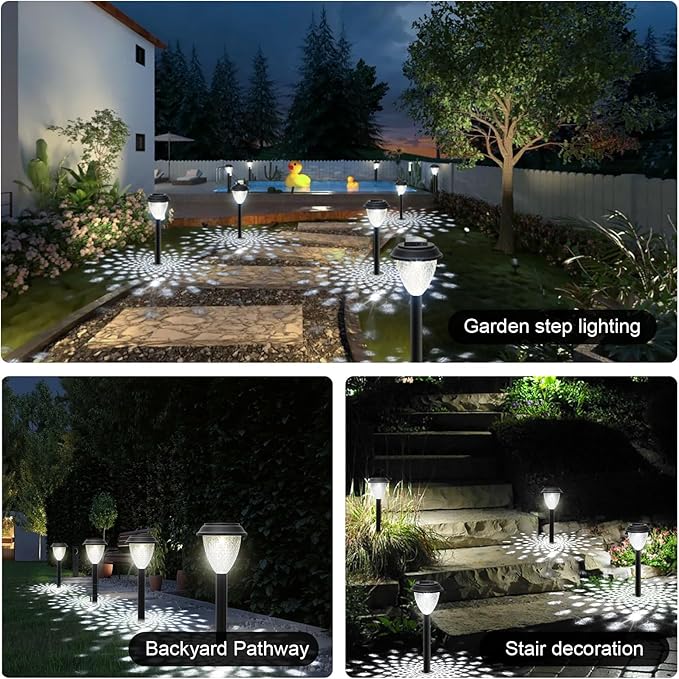 Solar Walkway Path Lights 10-Pack, Waterproof