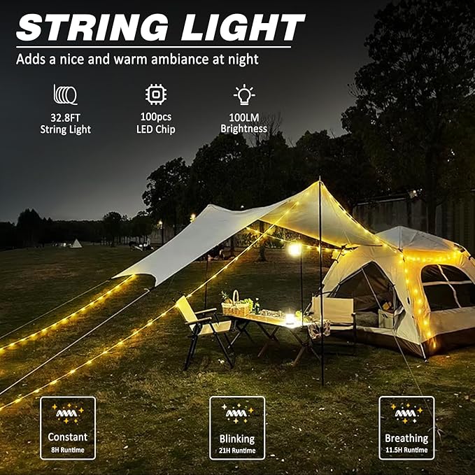 8ft String Lights for Backyard, Waterproof LED