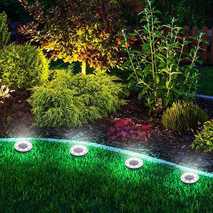 8-Pack White Solar Path Lights, Outdoor Yard LED