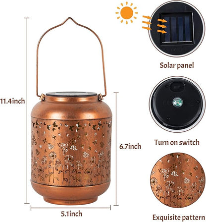 Solar Lanterns Outdoor Waterproof, Butterfly Gifts for Women, Solar Lights for Backyard Porch Patio Table Yard Balcony Lawn Pathway