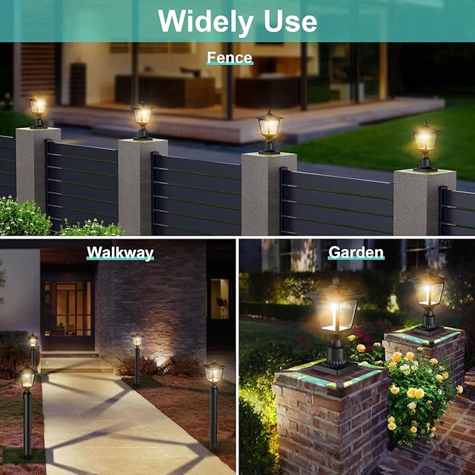 Solar Post Cap Lights for Patio, LED