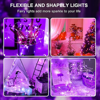 50 LED Christmas Twinkle Lights, 16ft Waterproof for Porch
