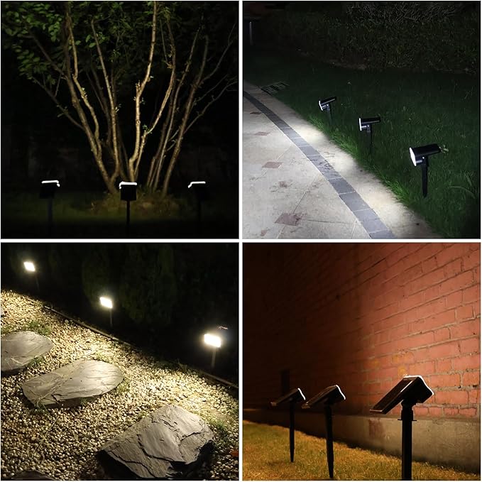 60 LED Solar Garden Spotlights 4-Pack, LED