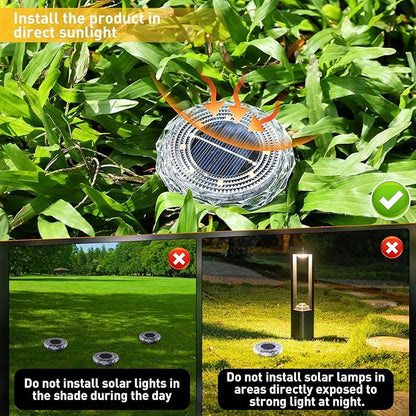 Solar Ground Lights,Solar Disc Light Outdoor Waterproof,Landscape Lighting Garden Lights for Pathway, Yard, Deck, Lawn, Patio, Swimming Pool, Walkway(Warm, 8Pack)