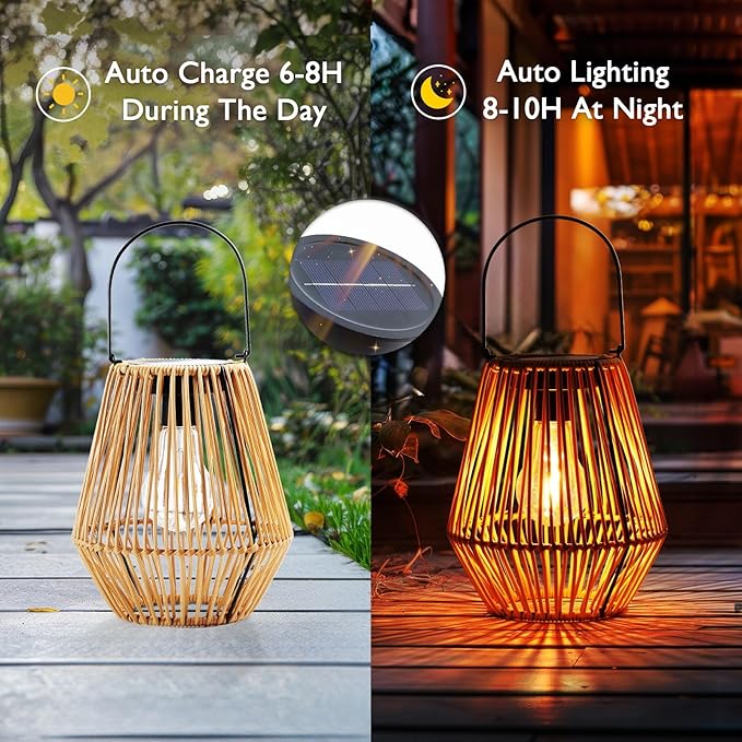 Homemory Solar Lanterns Outdoor Waterproof Hanging Lights, Outside Solar Lamp Decorative for Garden, Yard, Patio, Porch, Trees, Lawn, Pathway, Table (2)