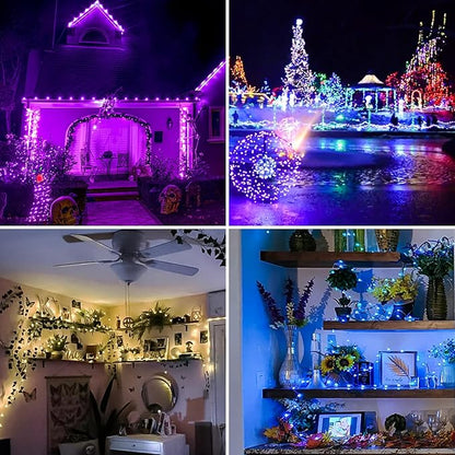120 LED Christmas Twinkle Lights, 39ft Waterproof for Patio
