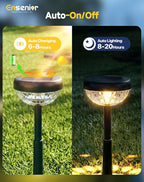 6-Pack Warm White Solar Path Lights, Outdoor Driveway LED