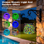 Solar Mosaic Lanterns, Porch Hanging LED Decor