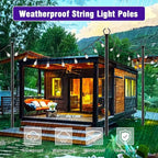 6-Pack Metal String Light Poles, 10ft Deck Stands