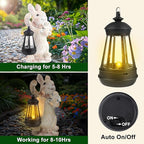 Solar Rabbit Garden Statue Light, Outdoor Decor