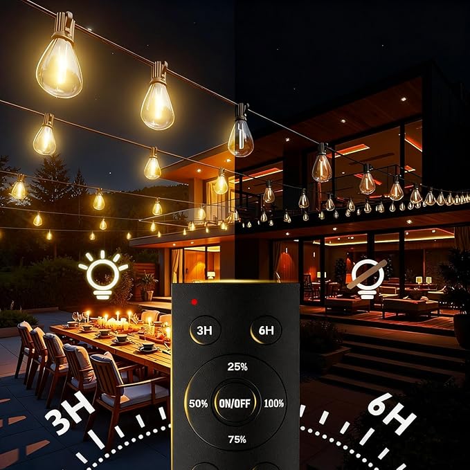 200ft LED Patio String Lights, Waterproof Outdoor