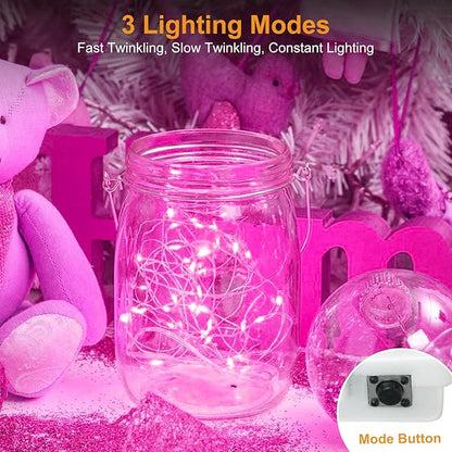 6-Pack 7ft Christmas LED String Lights, Waterproof Timer Lights
