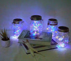 Solar Mason Jar Lights 10-Pack, 30 LED Fairy Firefly