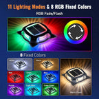 4-Pack Solar Gutter Lights, RGB Waterproof LED