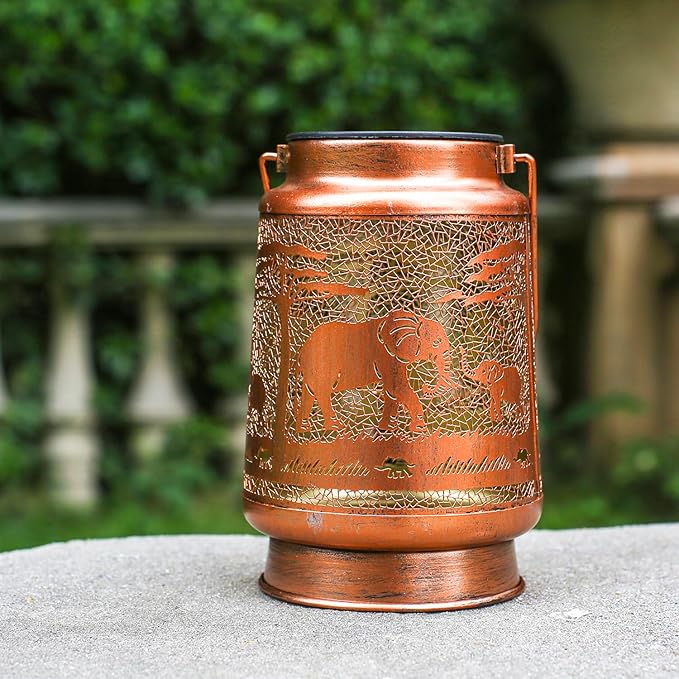 Solar Elephant Lanterns, Outdoor Hanging LED Decor